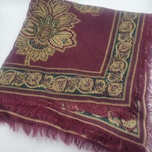 Vintage Lands End 80s 90s Floral Scarf